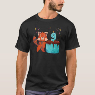 Camiseta Red Panda 9º Aniversário Vermelho Pandas Animal Gr