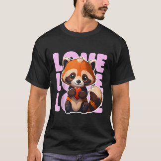 Camiseta Red Panda Adora Panda Vermelha Adorável Segurando 