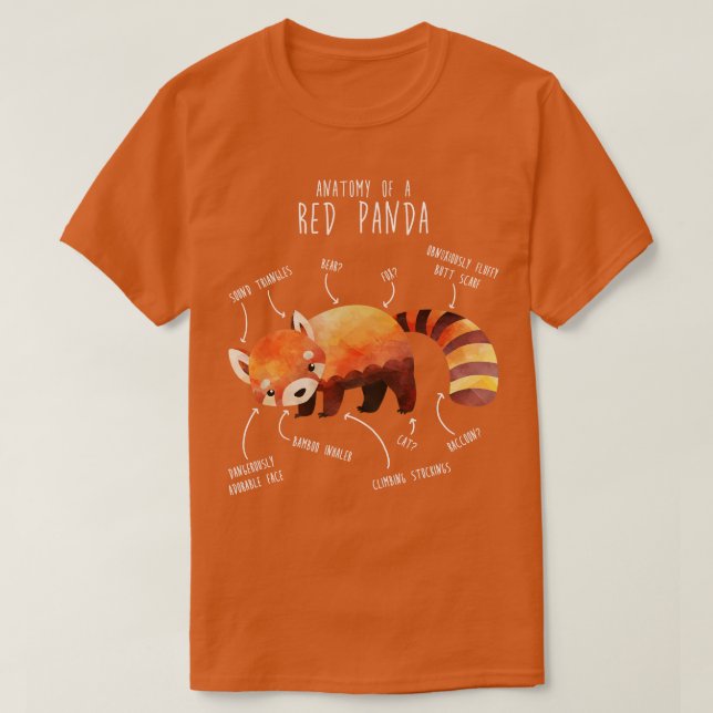 Camiseta Red Panda Animal Anatomia 1 (Frente do Design)