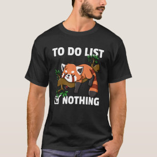 Camiseta Red Panda Bear Gato Preguiçoso Bonito