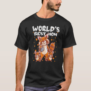 Camiseta Red Panda Bear Mamãe Mundos Melhor Mãe Mamãe Mãe M