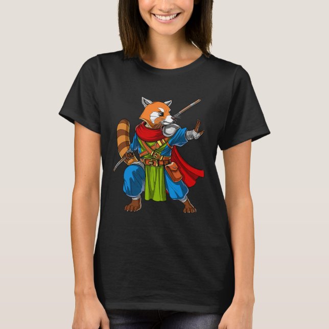 Camiseta Red Panda Bear Ninja Samurai Warrior Funny Kung Fu (Frente)