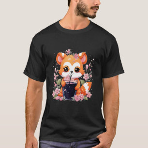 Camiseta Red Panda Bebe Boba Tea Bubble Cherry Blossom