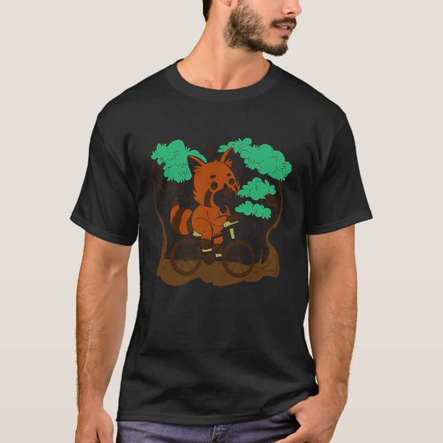 Camiseta red panda bicycle bike cycling cyclist biking bike (Frente)
