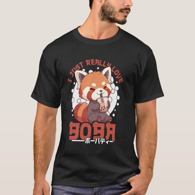Camiseta Red Panda Boba Tea Kawaii Bubble Tea Red Panda Ani (Frente)