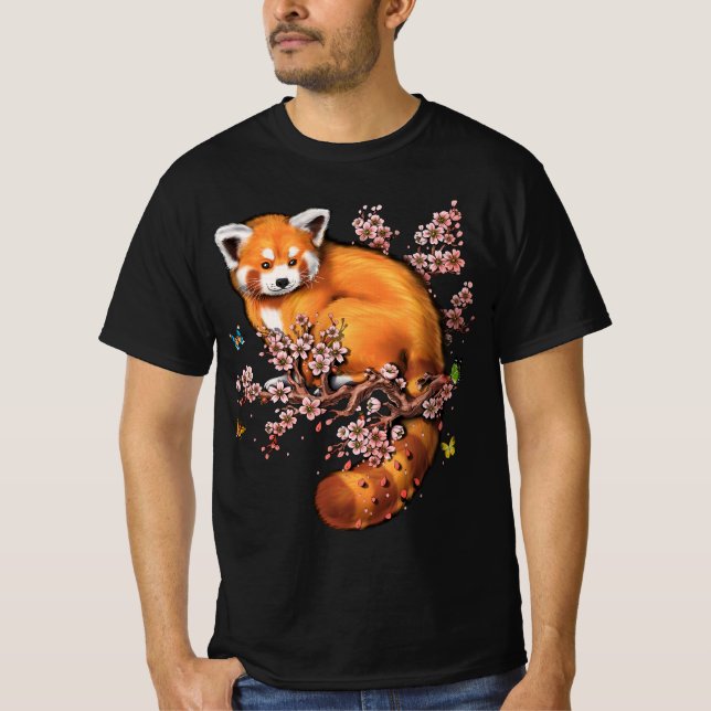 Camiseta Red Panda Cherry Blossom (Frente)