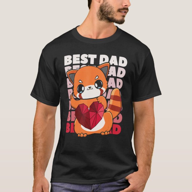 Camiseta Red Panda Dad Parent Best Papa Bear Fathers Day An (Frente)