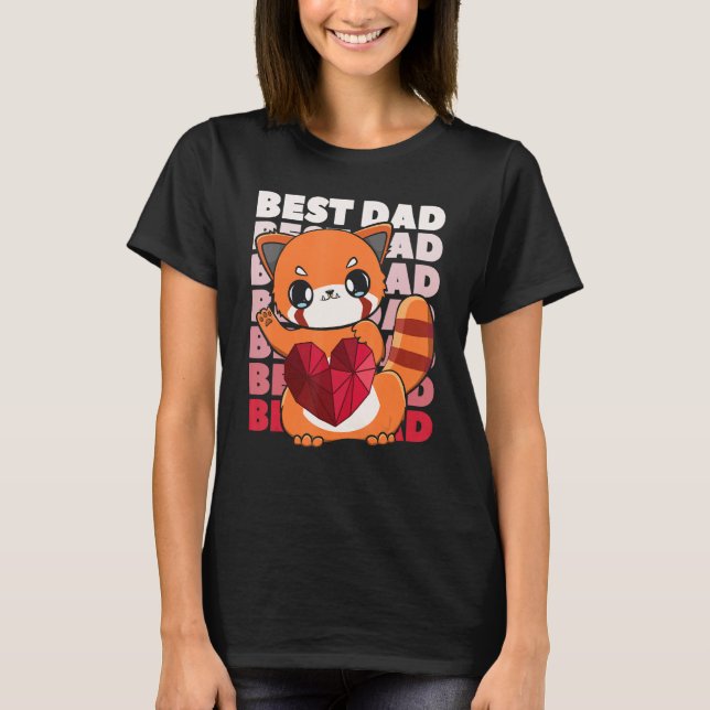 Camiseta Red Panda Dad Parent Best Papa Bear Fathers Day An (Frente)