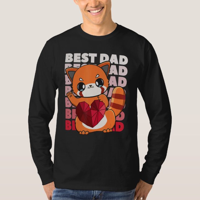 Camiseta Red Panda Dad Parent Best Papa Bear Fathers Day An (Frente)