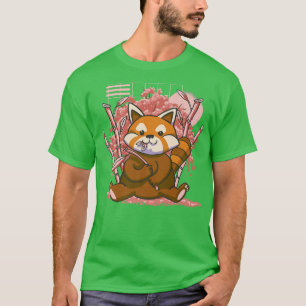 Camiseta Red Panda Day Cherry Blossoms Bloom Pink Sakura Ba