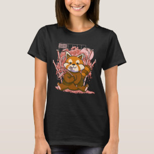 Camiseta Red Panda Day Cherry Blossoms Bloom Pink Sakura Ba