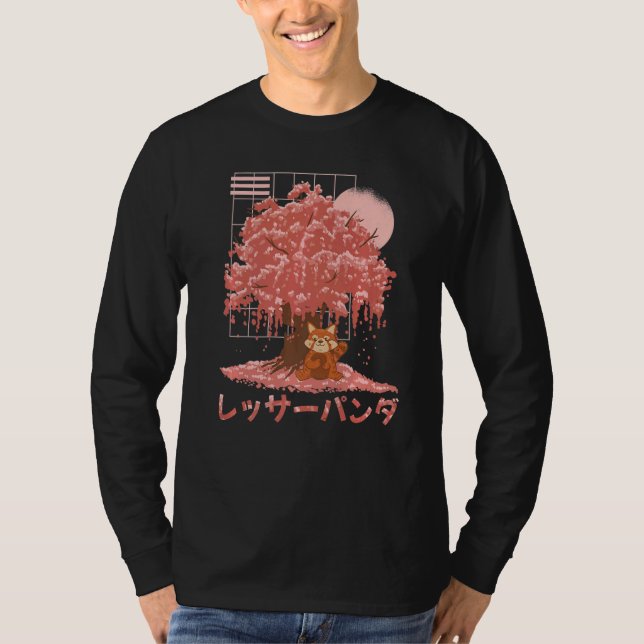Camiseta Red Panda Day Cherry Blossoms Bloom Pink Sakura Tr (Frente)