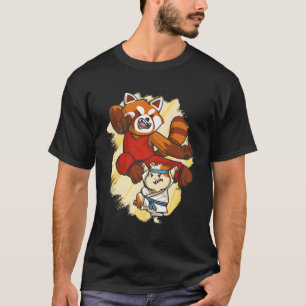 Camiseta Red Panda E Hamster Lutando Karate