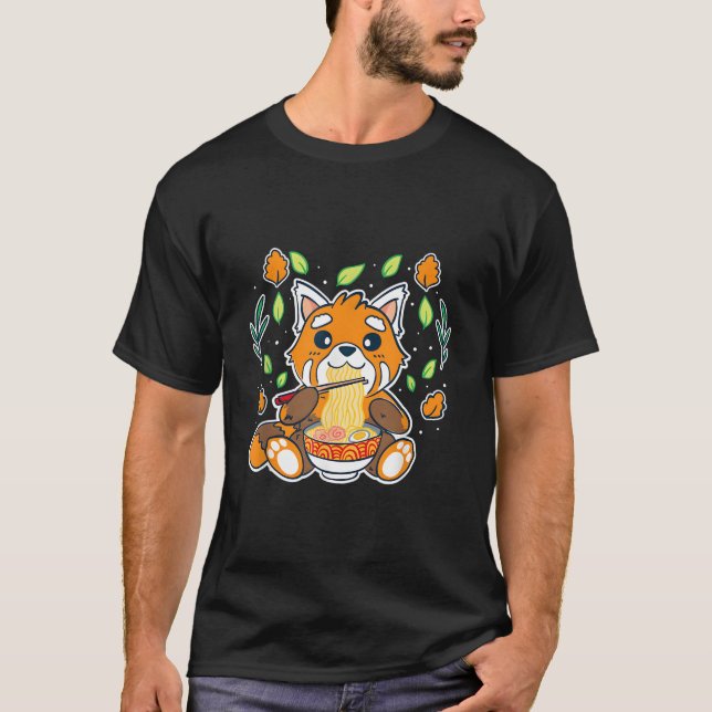Camiseta Red Panda Eating Ra Noodles Red Panda (Frente)