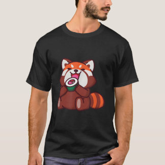 Camiseta Red Panda Eating Sushi Animals Coon Food