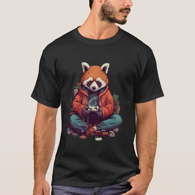 Camiseta Red Panda Gamer Anime Video Gaming (Frente)