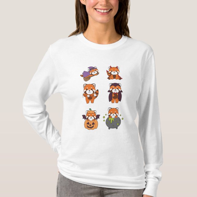 Camiseta Red Panda Halloween Devil Pumpkin Vampire Costume (Frente)