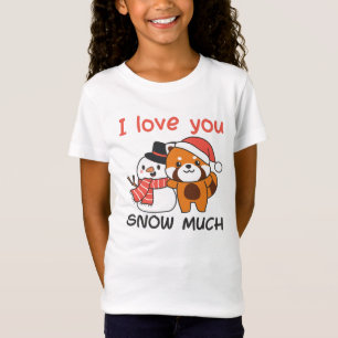 Camiseta Red Panda I Love You Snow Muita Neve Pun