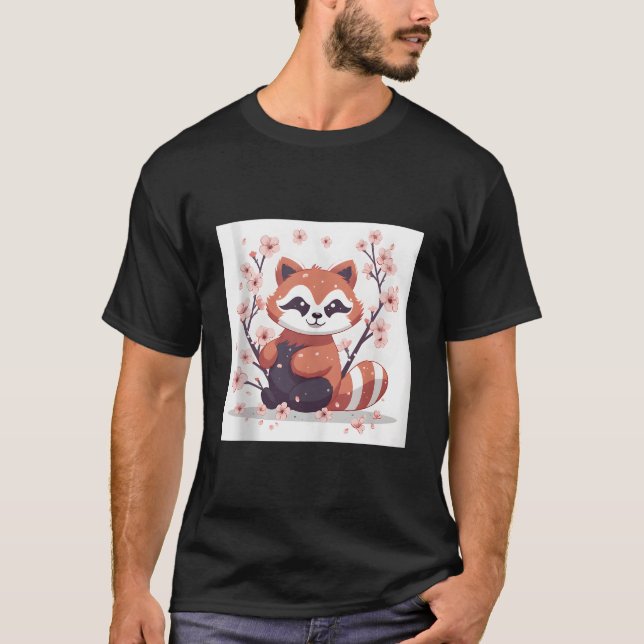 Camiseta Red Panda In Cherry Blossom Garden Lovely Image (Frente)