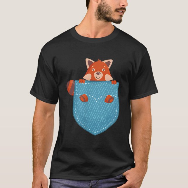 Camiseta Red Panda In Pocket Red Pandas Animal (Frente)