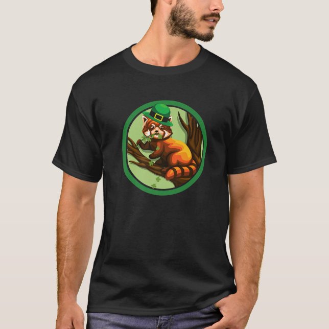 Camiseta Red Panda Leprechaun Dias de São Patrícios Meninas (Frente)