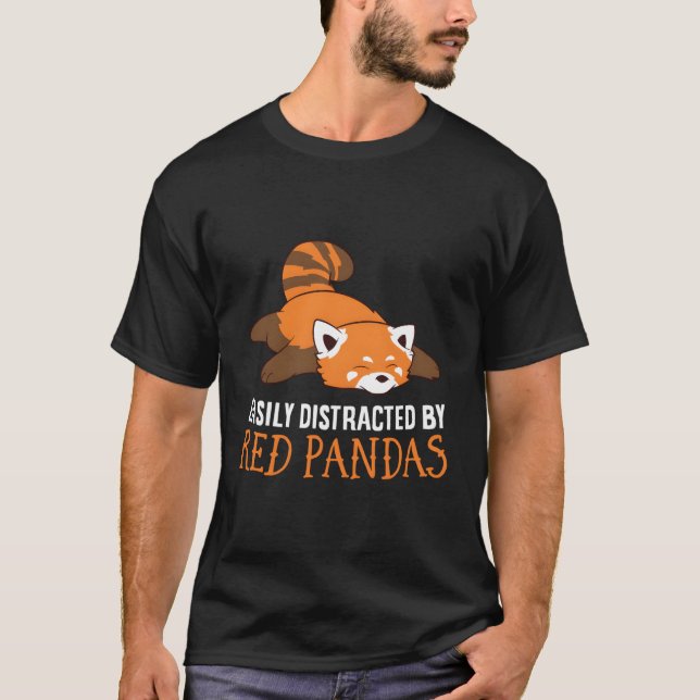 Camiseta Red Panda Love Facilmente Distraido Por Pandas Ver (Frente)