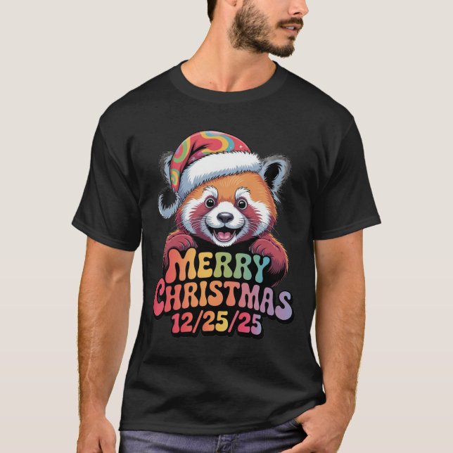 Camiseta Red Panda Merry Christmas 12/25/25 (Frente)