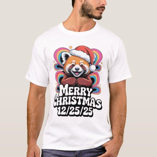 Camiseta Red Panda Merry Christmas 12/25/25 (Frente)