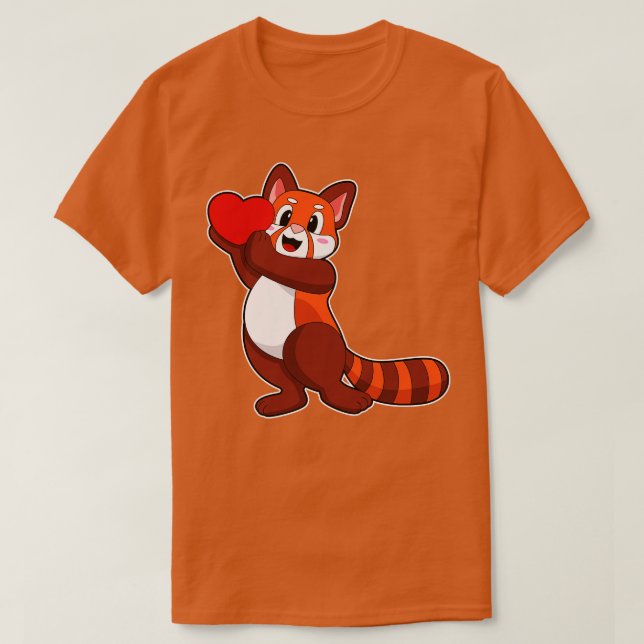 Camiseta Red Panda no Love with Heart (Frente do Design)