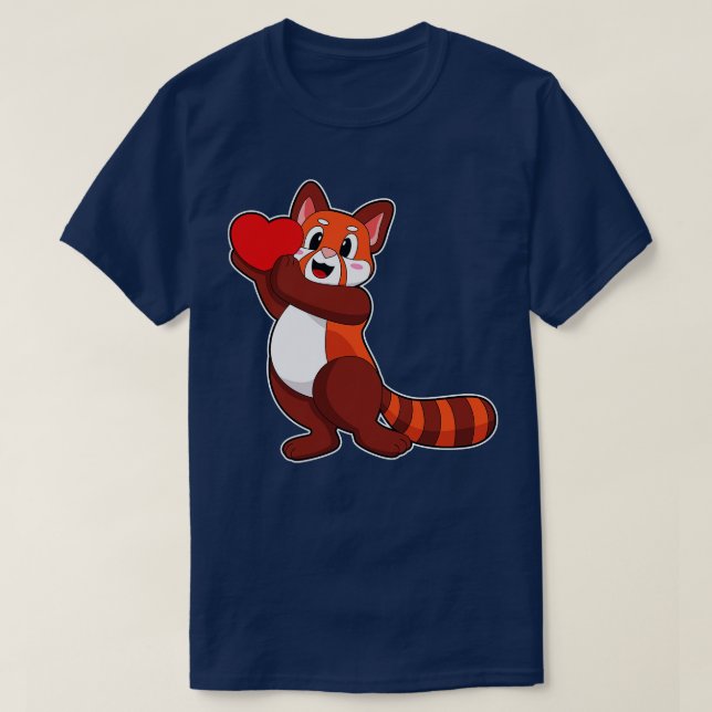 Camiseta Red Panda no Love with Heart (Frente do Design)
