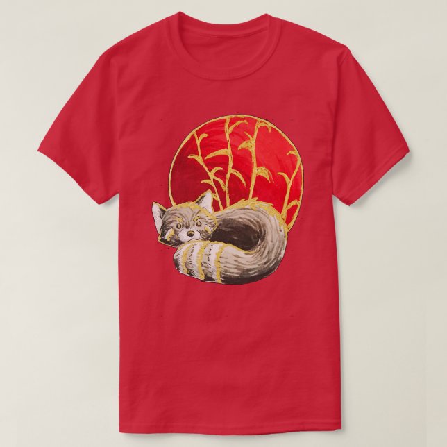 Camiseta Red Panda perto de Bamboo (Frente do Design)