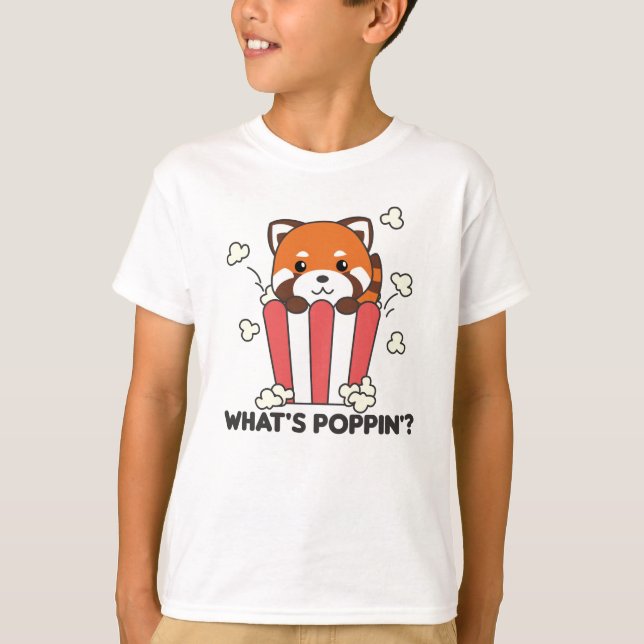 Camiseta Red Panda Popcorn Whats Poppin Funny (Frente)