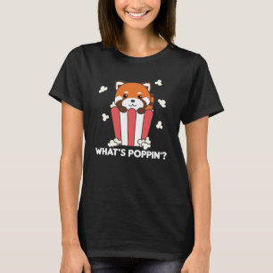 Camiseta Red Panda Popcorn Whats Poppin Funny