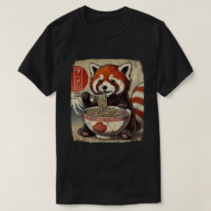 Camiseta Red Panda Ramen Bowl Anime japonês Comida Kawaii