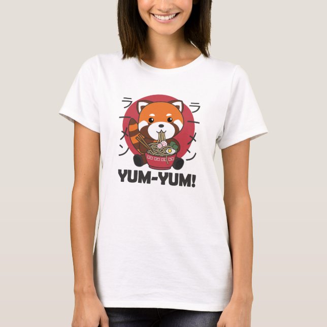 Camiseta Red Panda Ramen Kawaii Noodles (Frente)