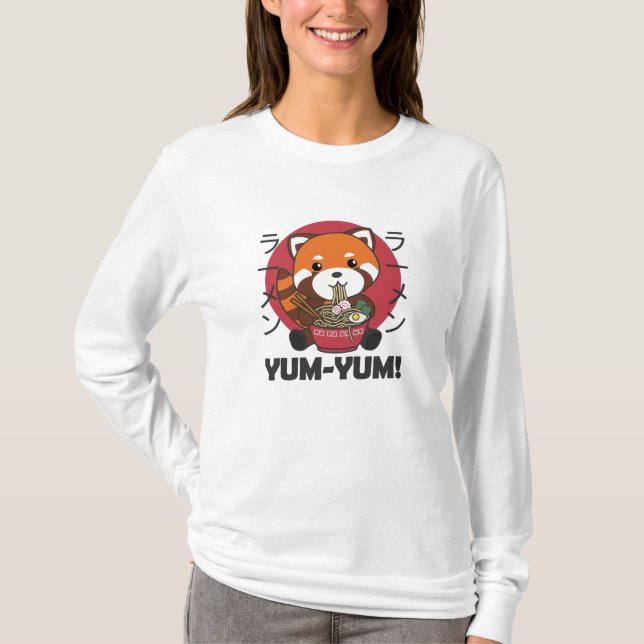 Camiseta Red Panda Ramen Kawaii Noodles (Frente)