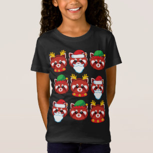 Camiseta Red Panda Reindeer Elf Papai Noel Feliz de fantasi