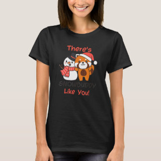 Camiseta Red Panda There's Snowbuddy Like You Snowman Pun