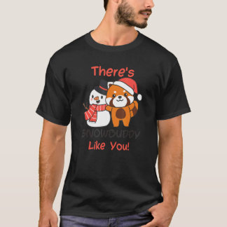 Camiseta Red Panda There's Snowbuddy Like You Snowman Pun
