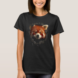 Camiseta Red Panda Wall Trabalho de arte Animal Red Panda