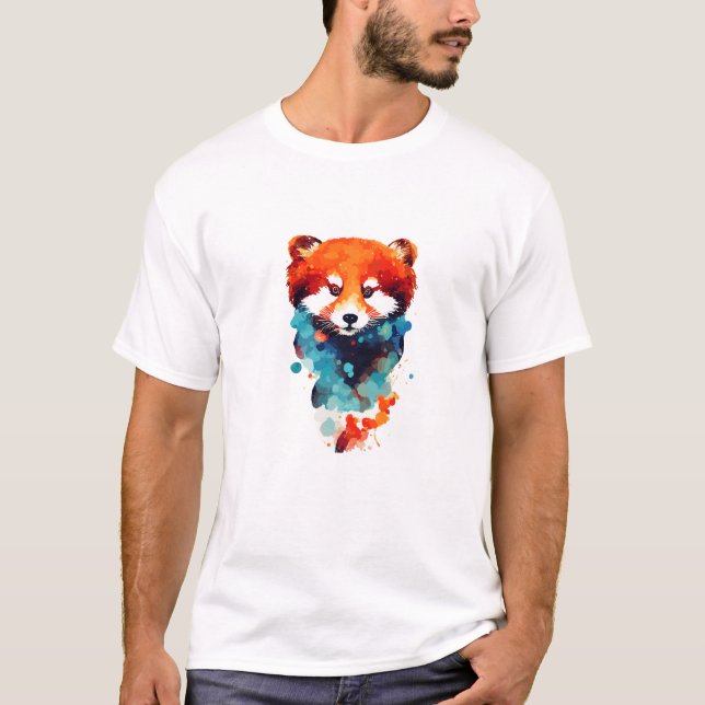 Camiseta Red Panda Wild Nature Colors Art (Frente)