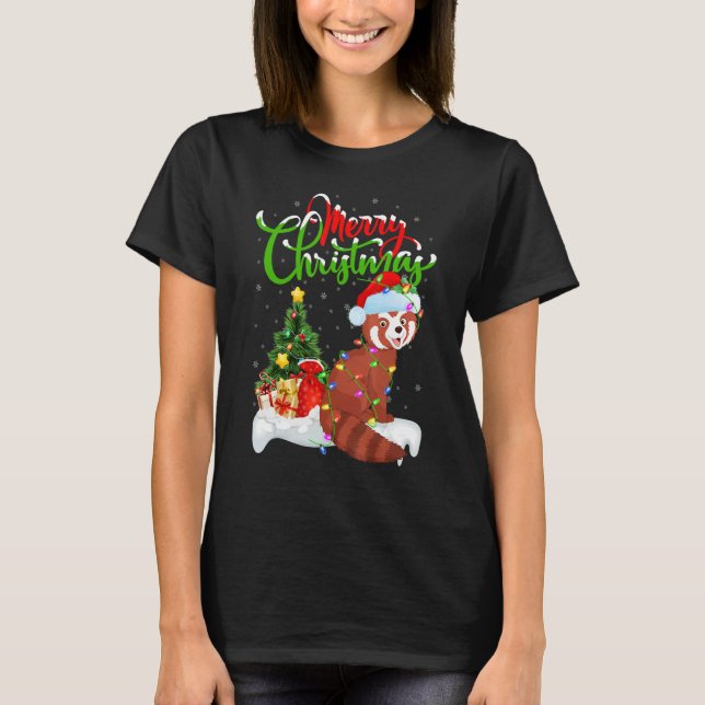 Camiseta Red Panda   Xmas Decorations Santa Red Panda Chris (Frente)