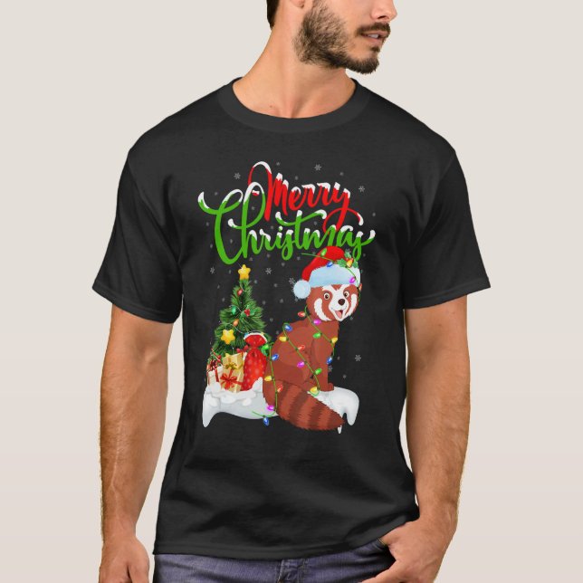 Camiseta Red Panda   Xmas Decorations Santa Red Panda Chris (Frente)