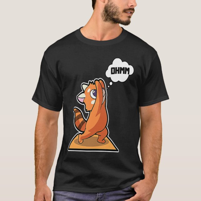 Camiseta Red Panda Yoga Poses Sport Gymnastics Ohm Heartbea (Frente)