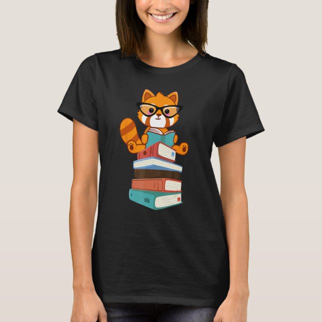 Camiseta Red Pandas Book  Bookworm Cute Red Panda Reader (Frente)