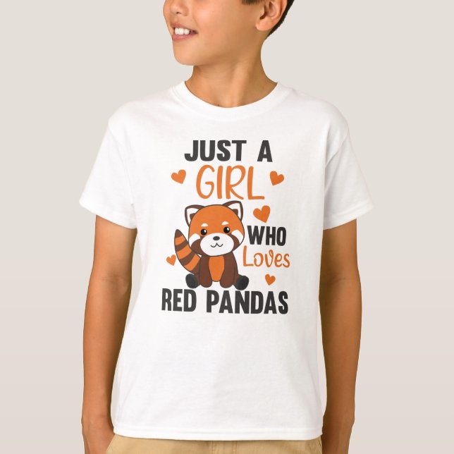 Camiseta Red Pandas Girl ama Red Panda Kawaii Cuecas (Frente)