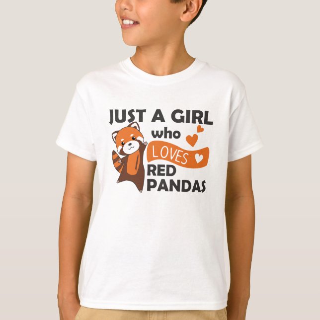 Camiseta Red Pandas Girl ama Red Panda Kawaii Cuecas (Frente)