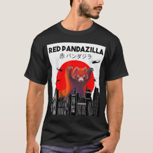 Camiseta Red Pandazilla Japonês Sun Parody Red Panda