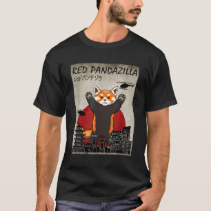 Camiseta Red Pandazilla Red Panda Estilo Japonês
