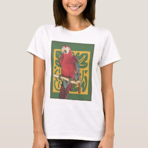 Camiseta Red Parrot Art Nouveau